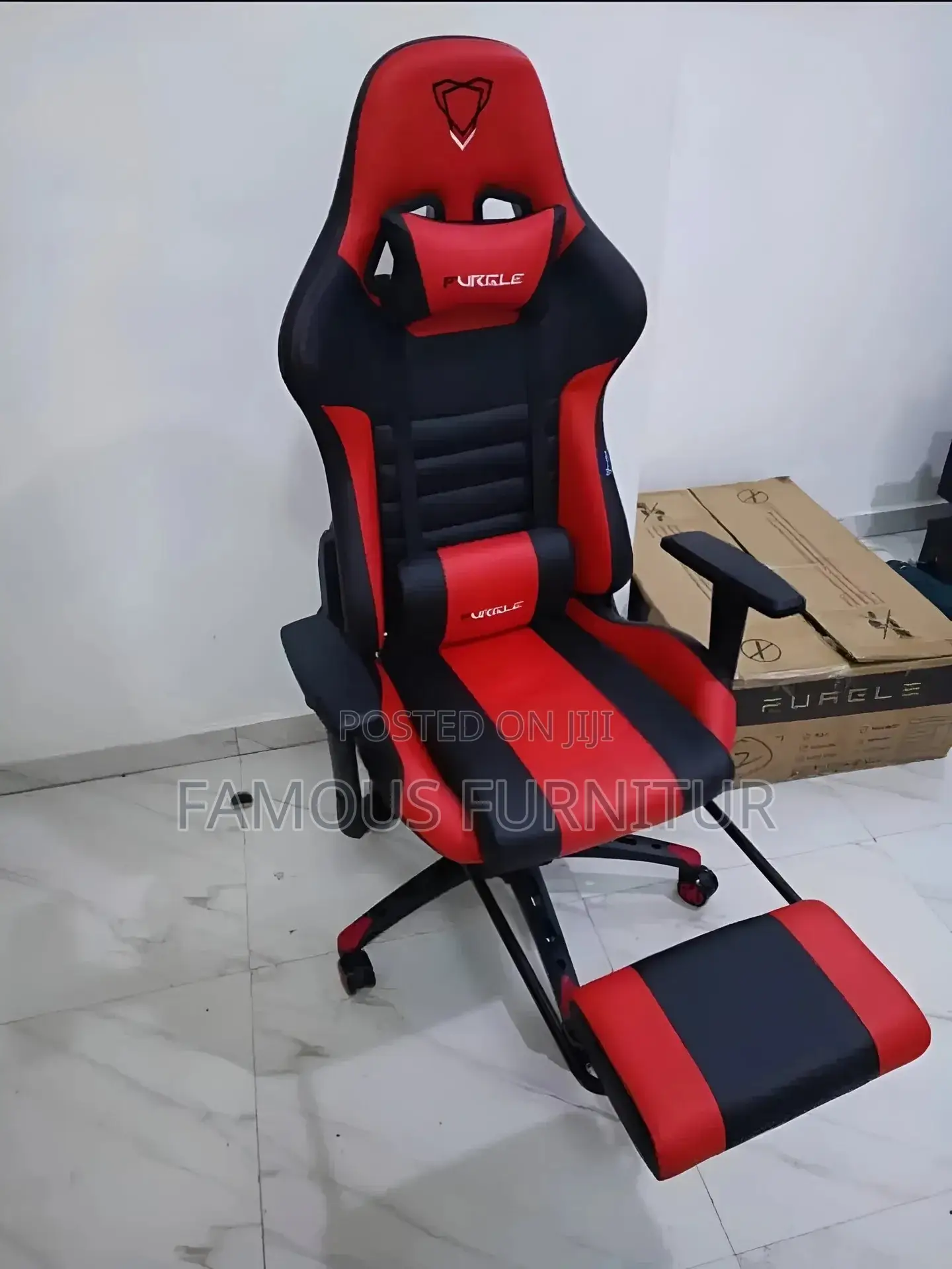 This Is a Black and Red Ergonomic Racing-Style Gaming Chair