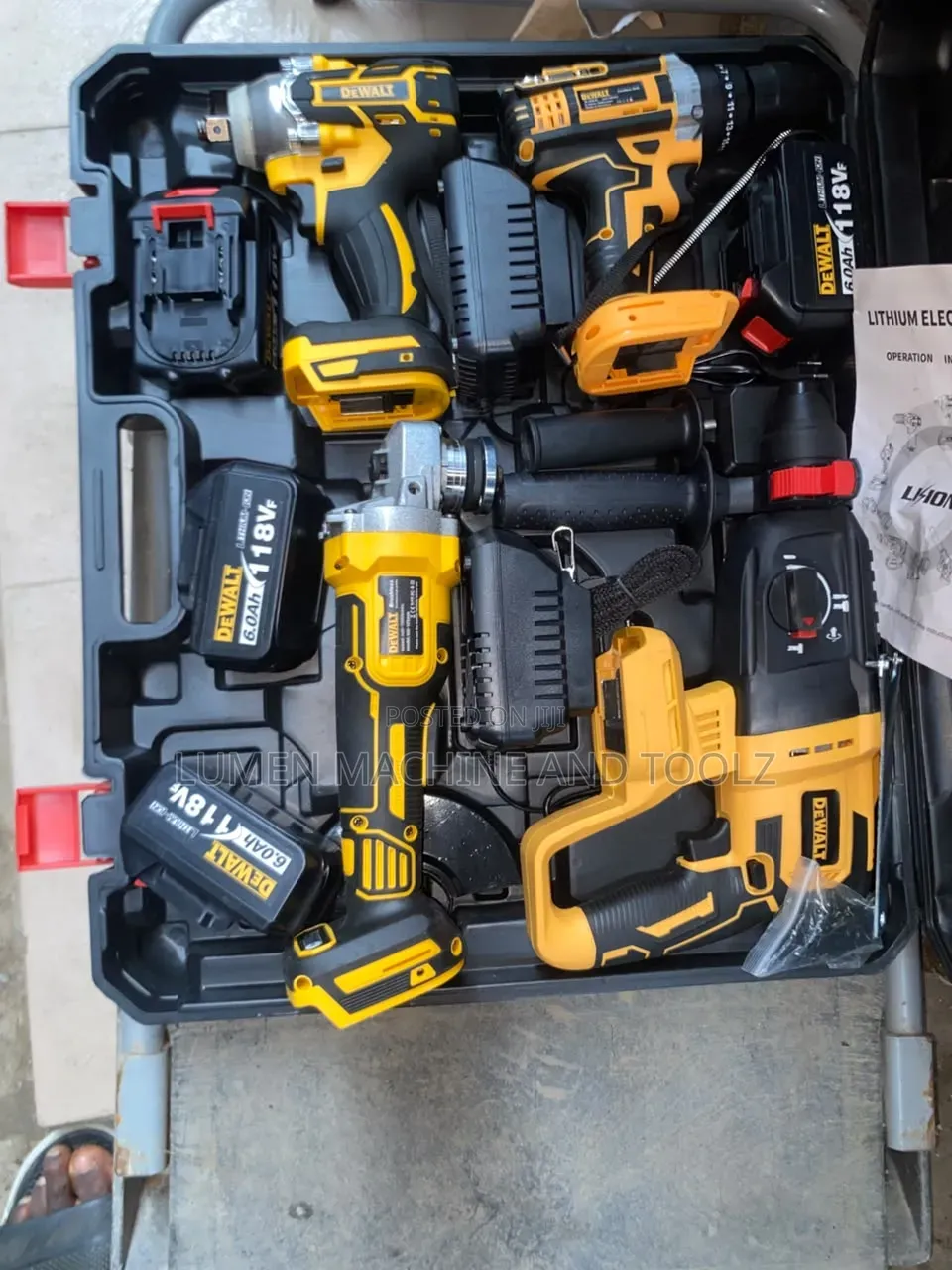 DeWalt 4-in-1 Cordless Power Tool Combo Kit 118V XR – 6.0Ah