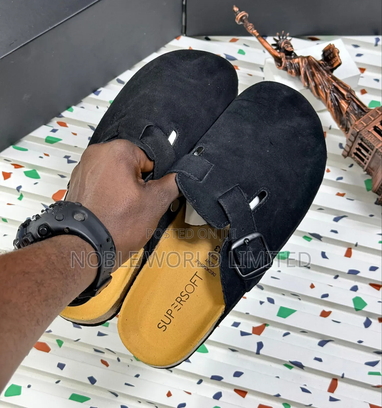 Solid Birkenstock Suede Slides Frank 7s