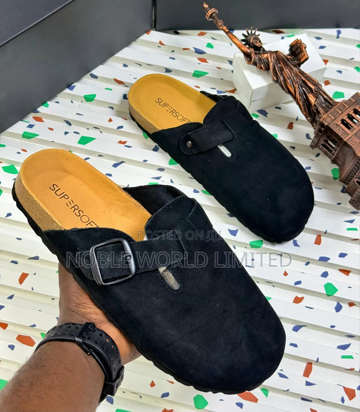Solid Birkenstock Suede Slides Frank 7s