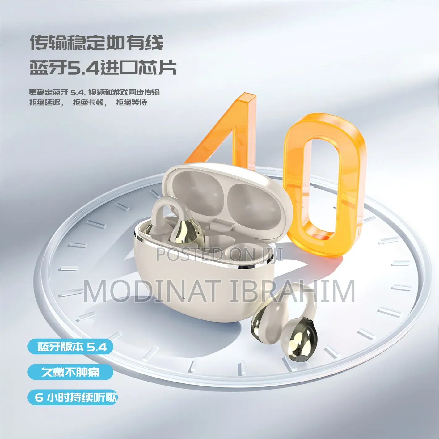 Ows Ear Clip Bluetooth Headset, Quality Sound, Super Long Battery Life