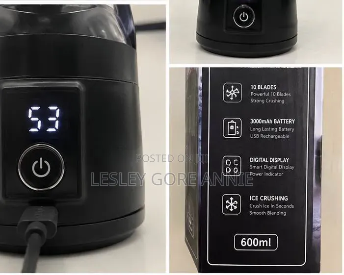 10-Blade Rechargeable Portable Blender 600ml – USB