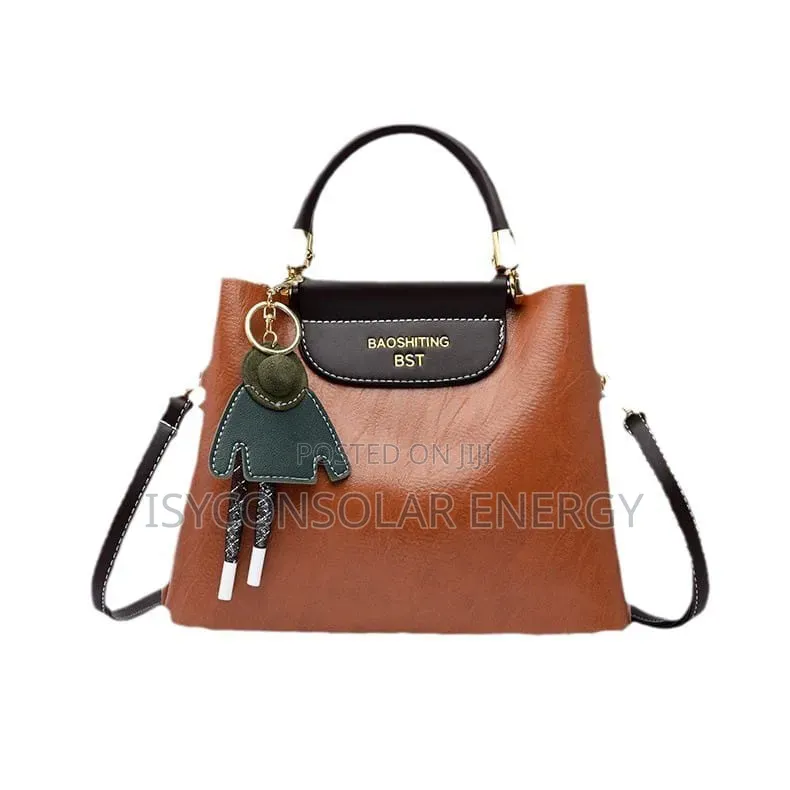 Stylish Brown Faux-Leather Handbag