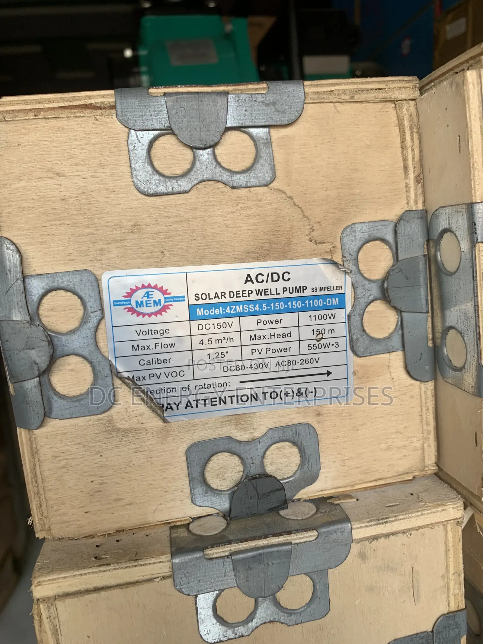 1.5hp AC/Dc Ae Mem Solar Pump