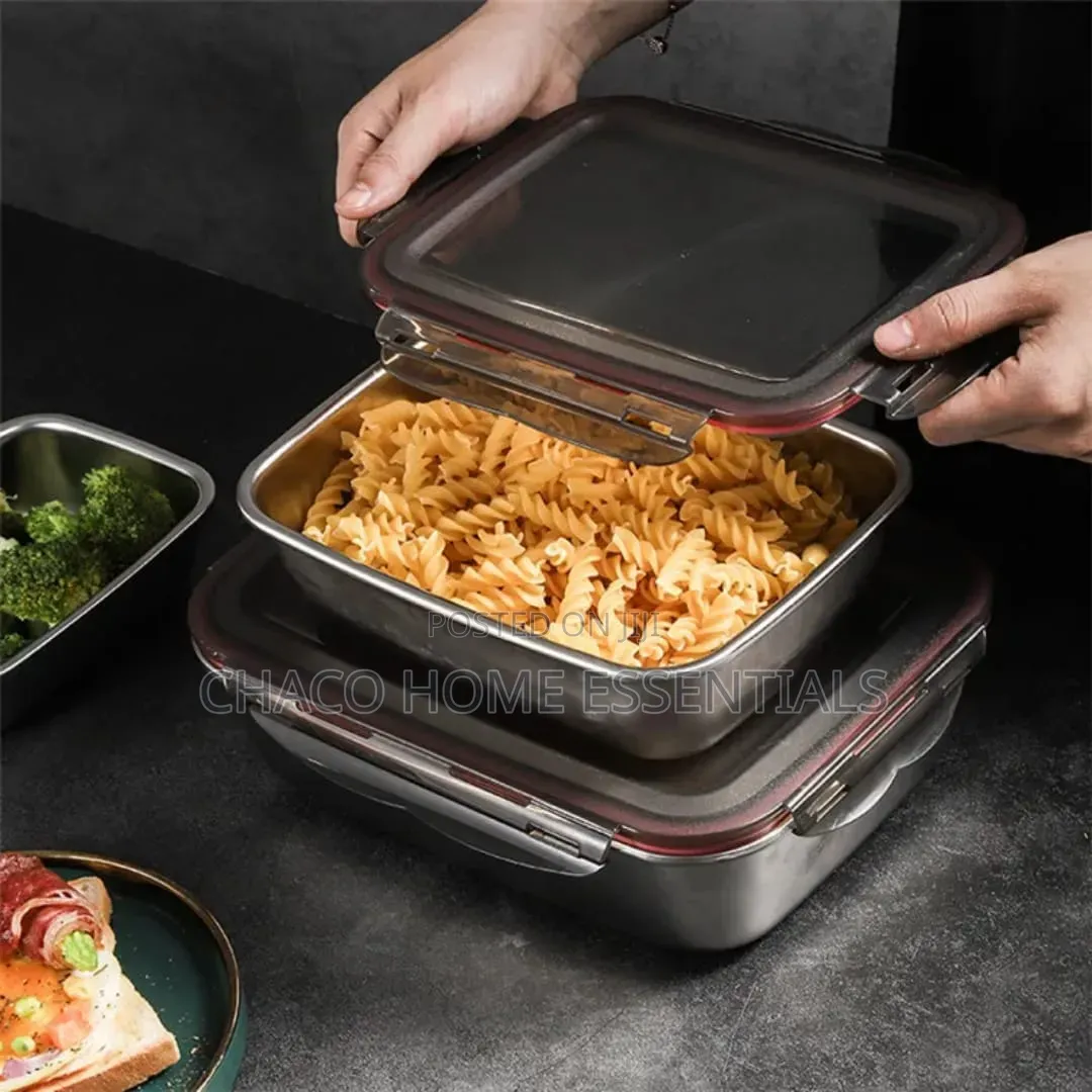3 in 1 Stainless Steel Food Storage Container (850ml / 1.1L / 2.5L)