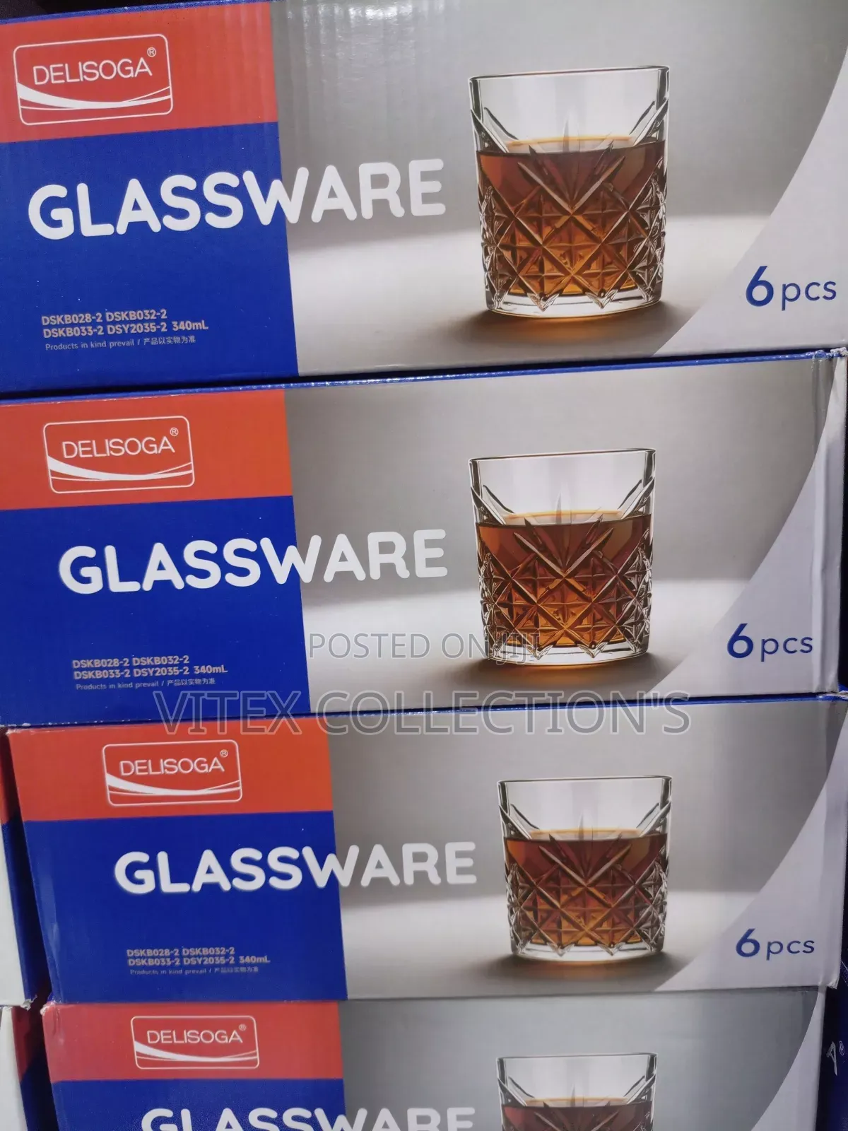 340ml 6pcs Whiskey Glass Cup