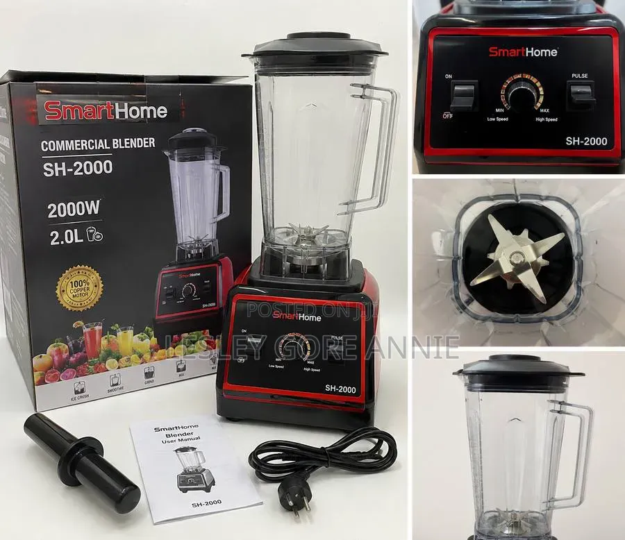 Smart Home 2000W Commercial Blender – 2L Heavy Duty
