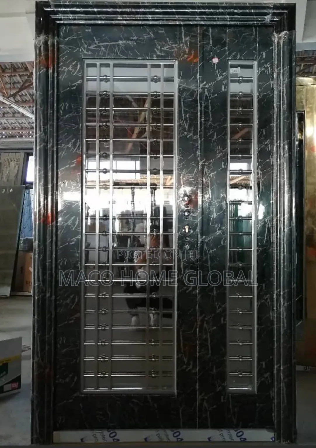 4ft by 7ft Stainless Steel Mable Black