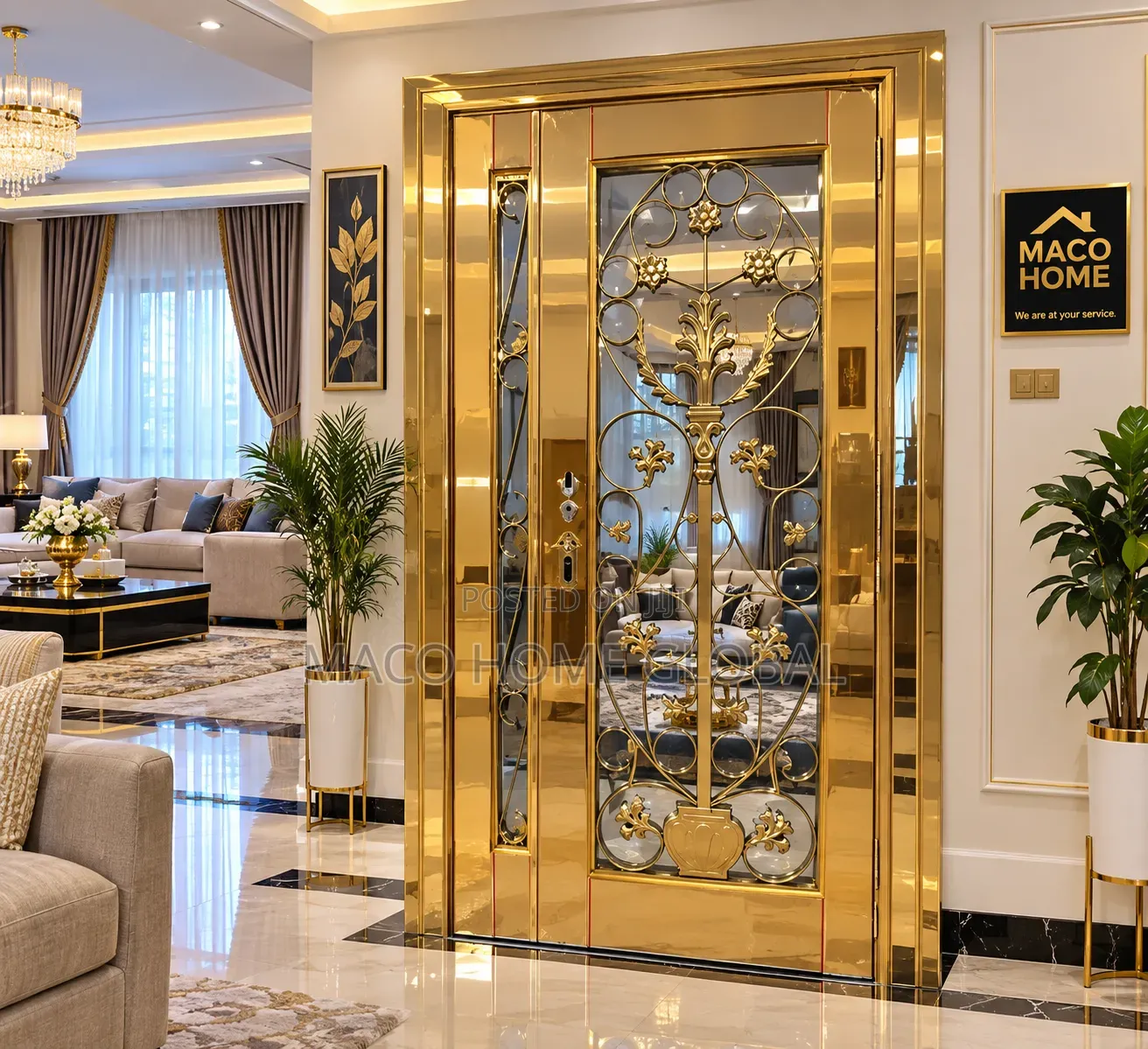 4ft by 7ft Gold Gold Stainless Steel