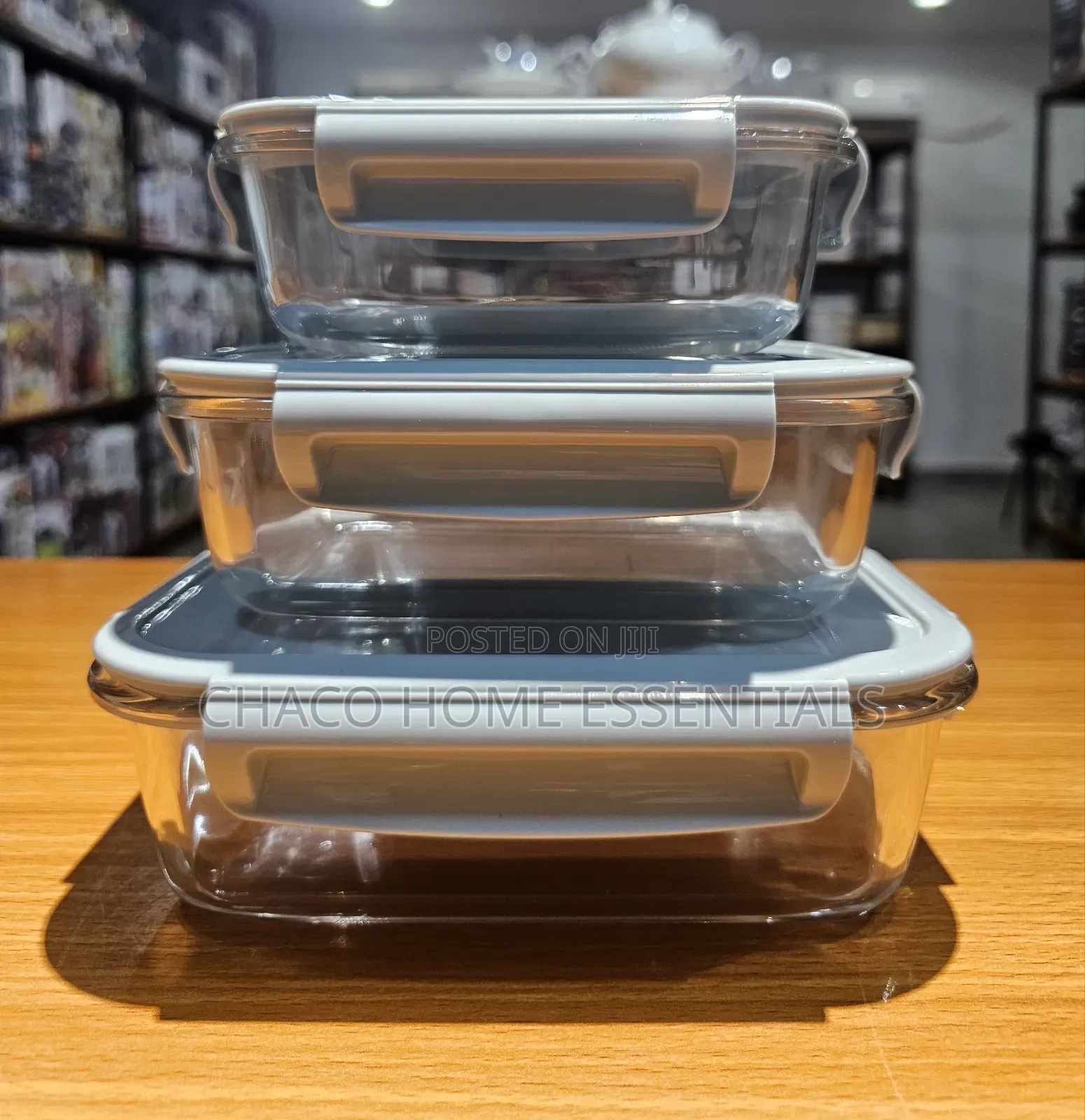 3-Piece Airtight Glass Food Storage Containers