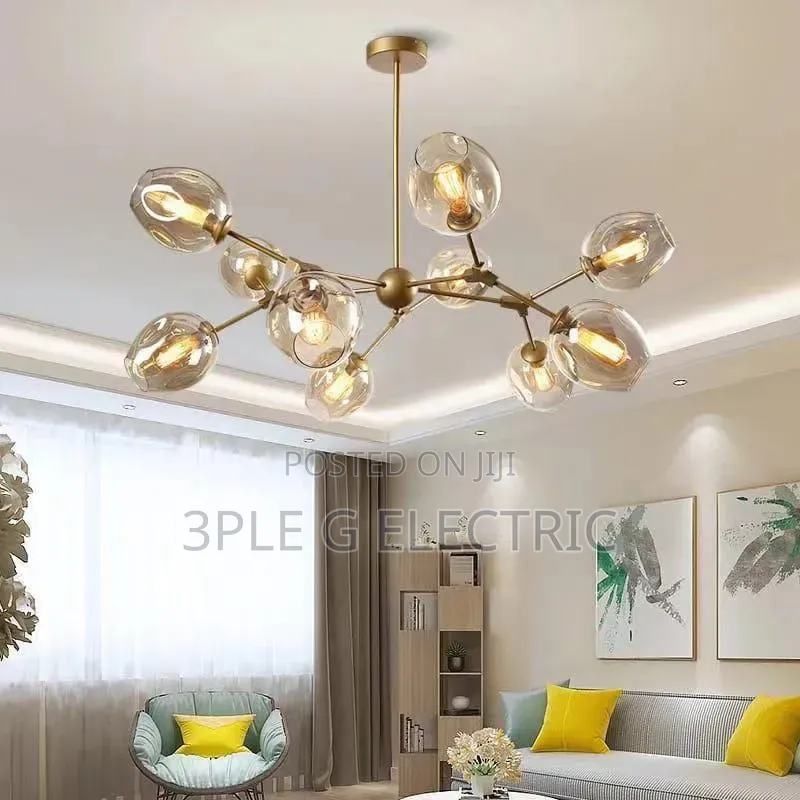 By 10glass Gold Body Chandelier