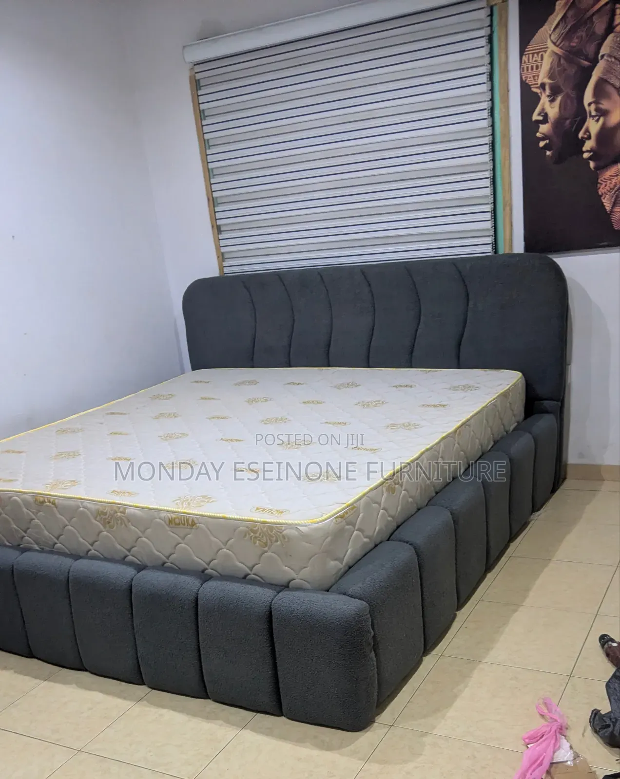 Brand New 6×6ft Modern Padded Bed Frame – Quality Elegance