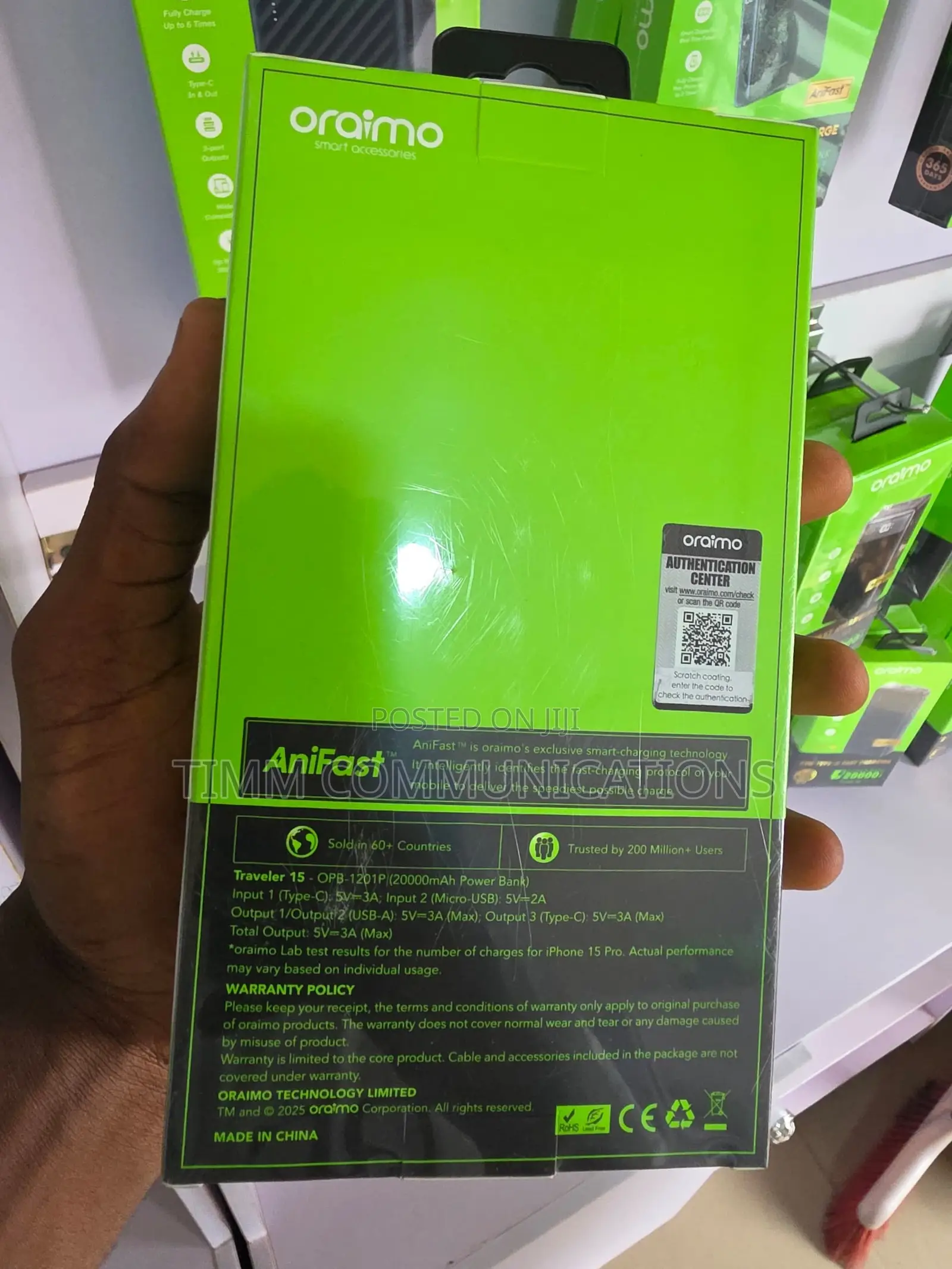 Oraimo Traveler 15 20,000mAh 15W Fast Charging Power Bank OPB-1201P