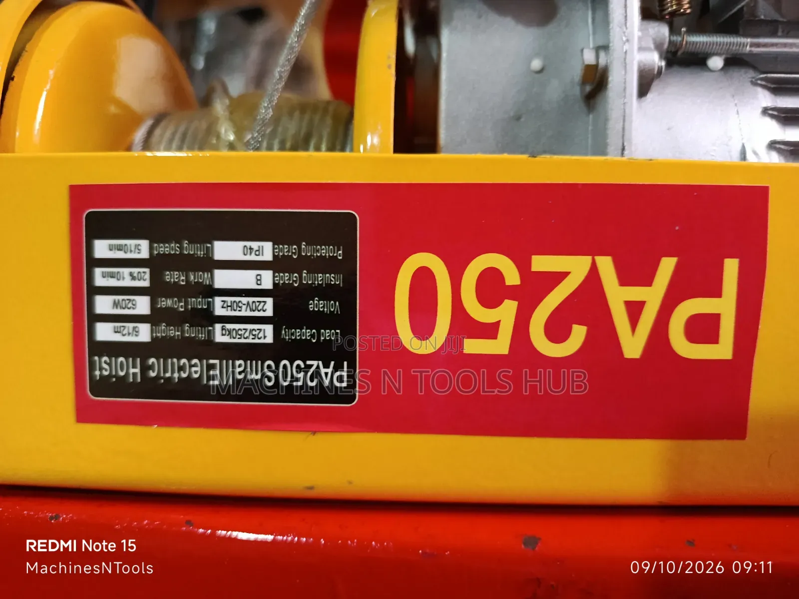250Kg Electric Rope Hoist