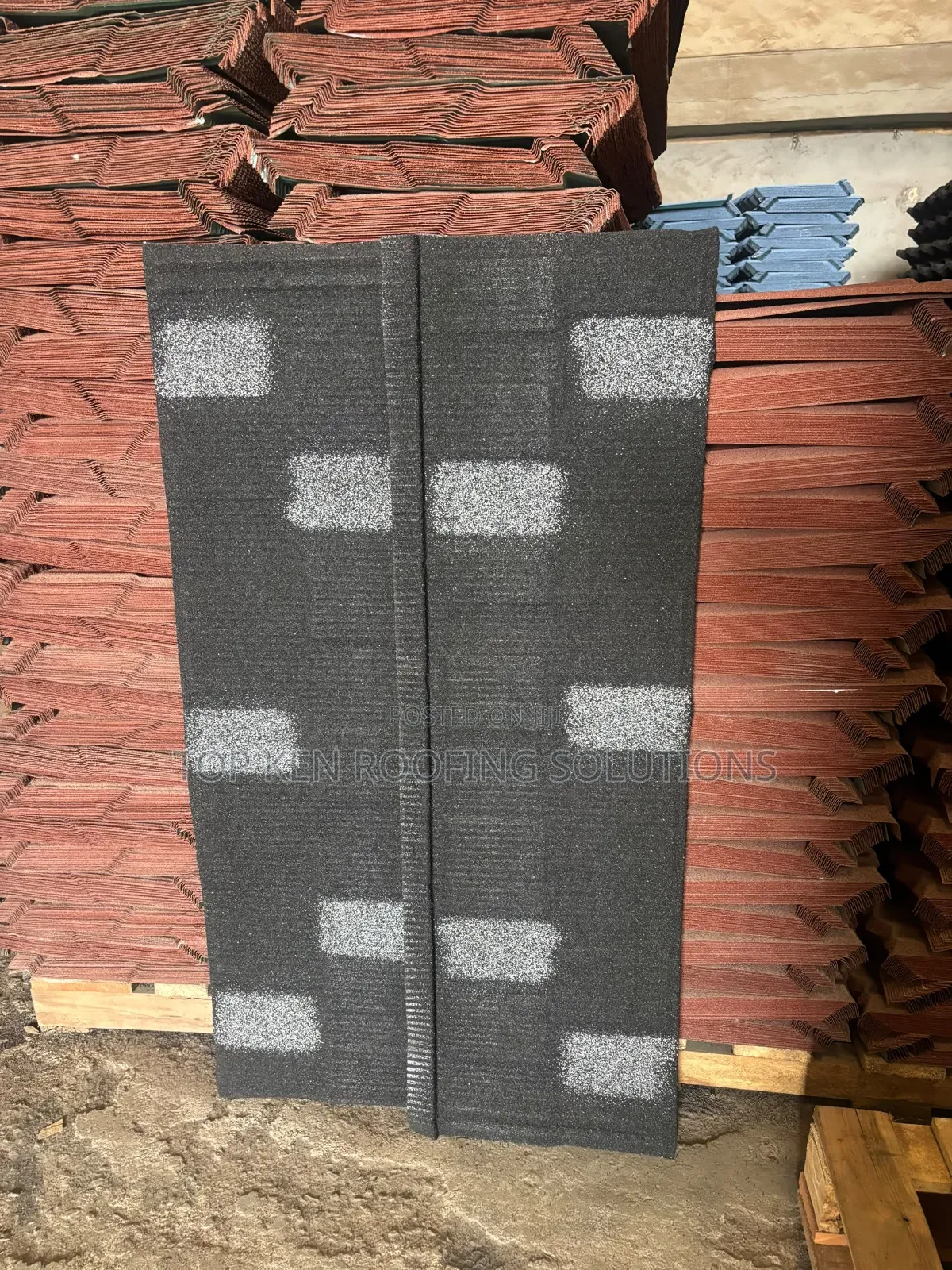 Shingle .55mm Stone-Coated Tiles Sheet Black/White