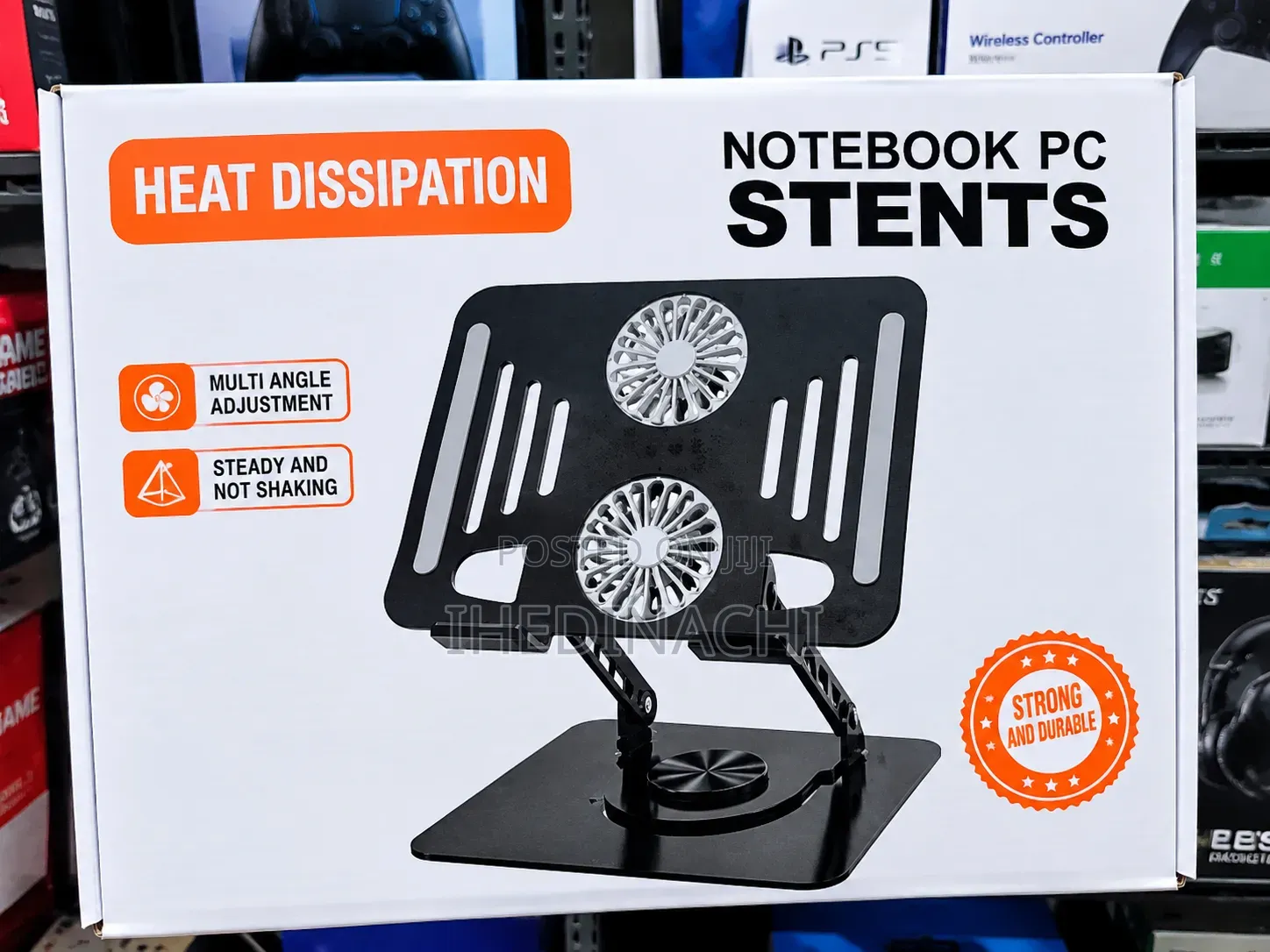 Adjustable Laptop Stand With Dual Cooling Fans 360° Rotation