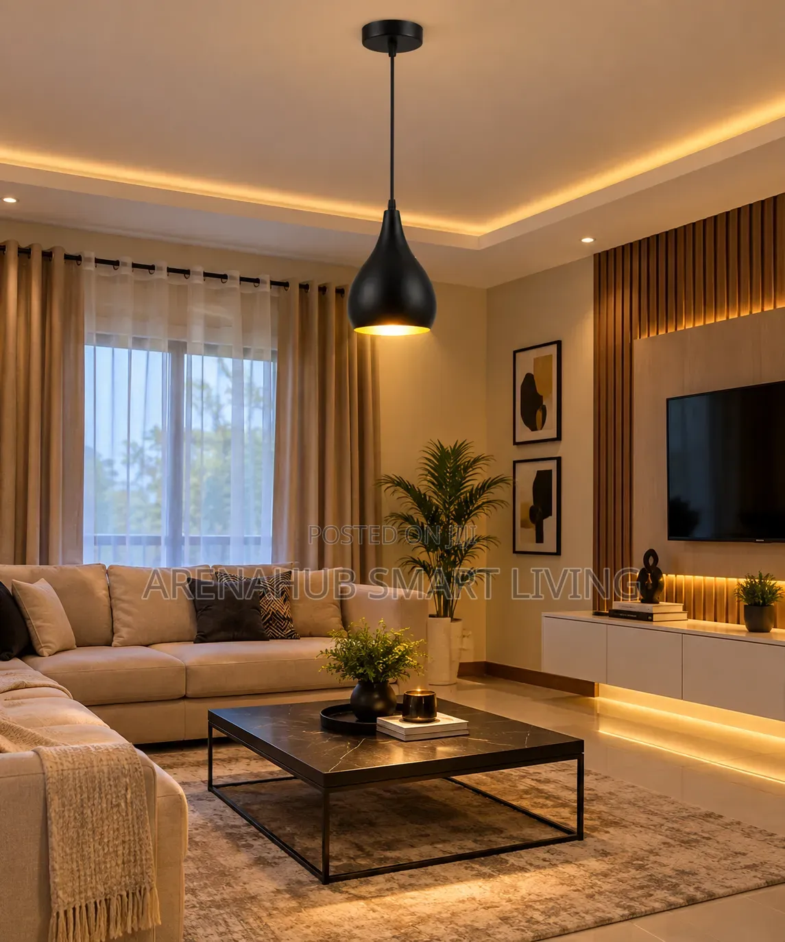 JOYINLED Modern LED Pendant Light in Black White E27