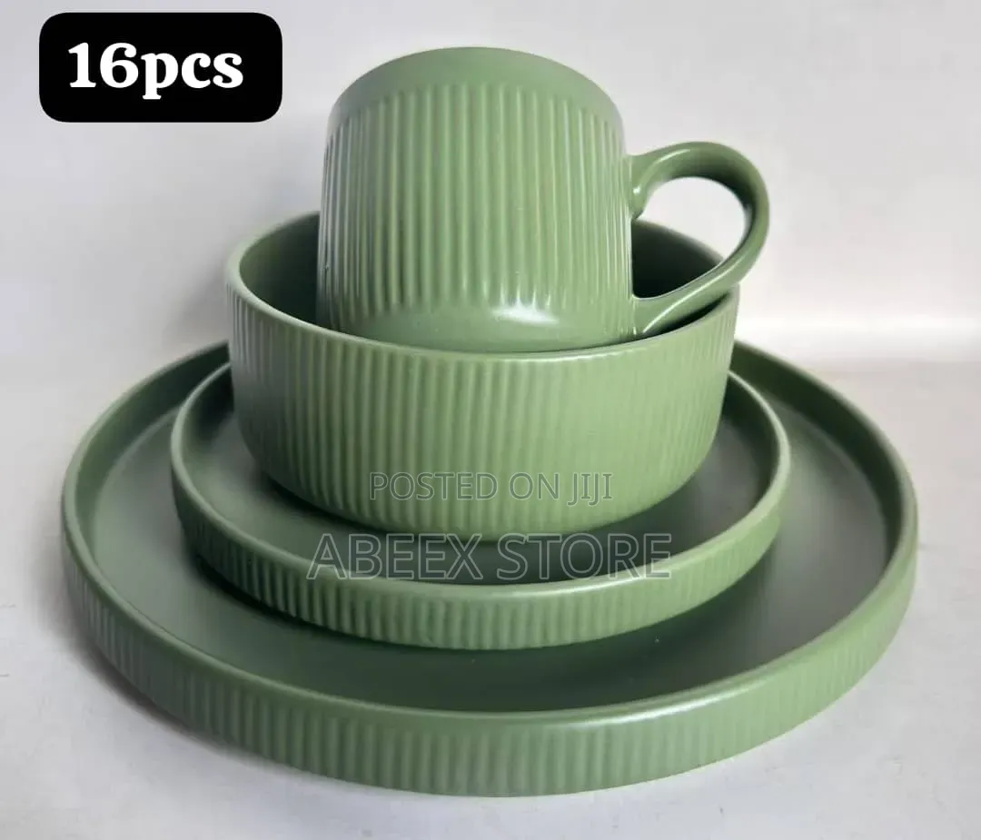 16pcs Ceramic Dishing Plate Cup