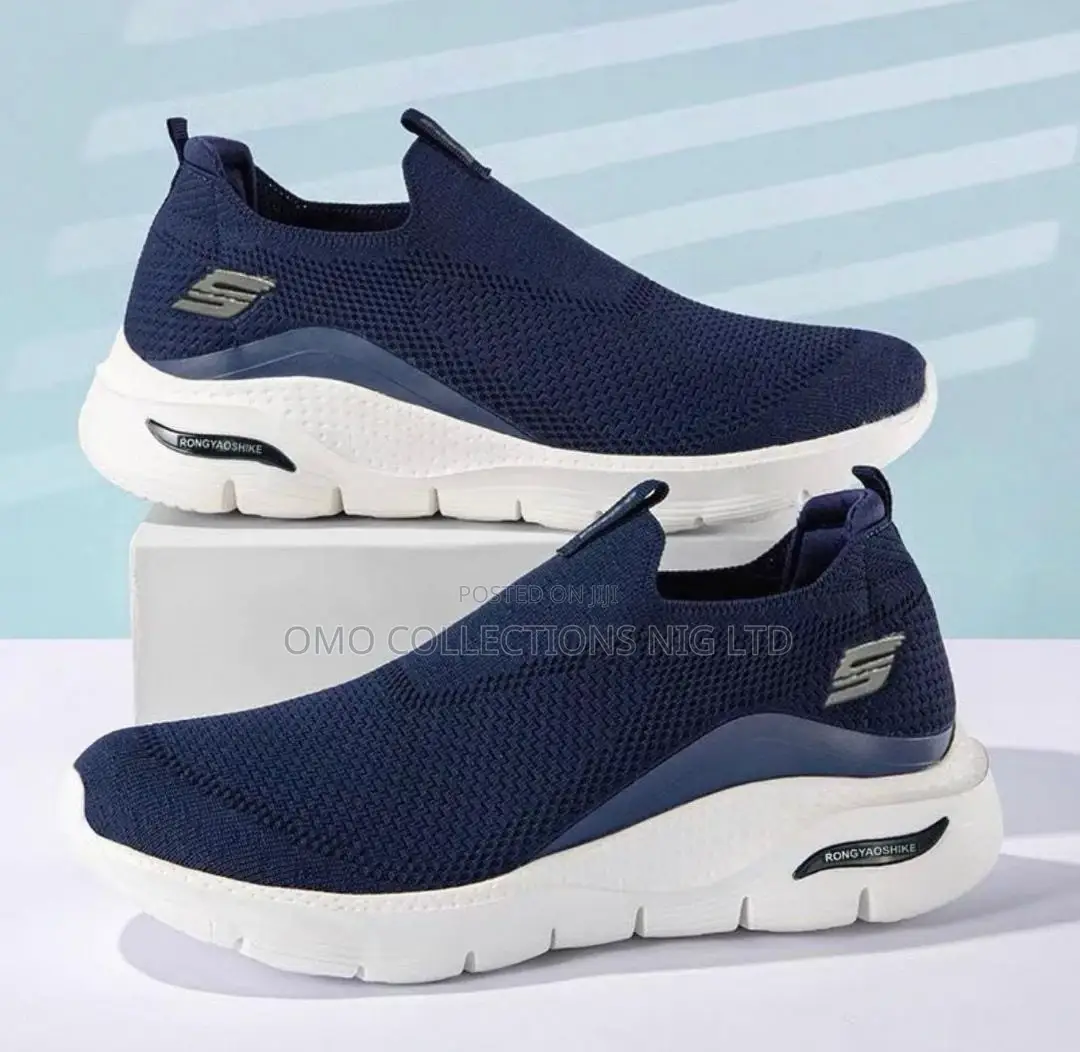 Premium Men’s Black Slip-on Athleisure Sneakers - Fully Boxed
