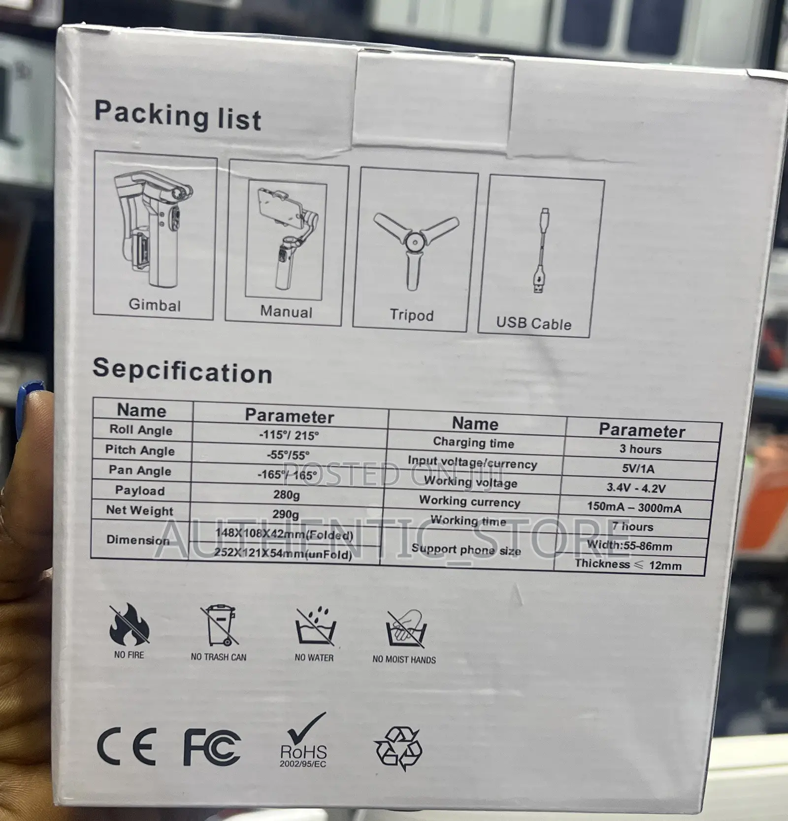 F5 Plus 3 Axis Foldable Gimbal