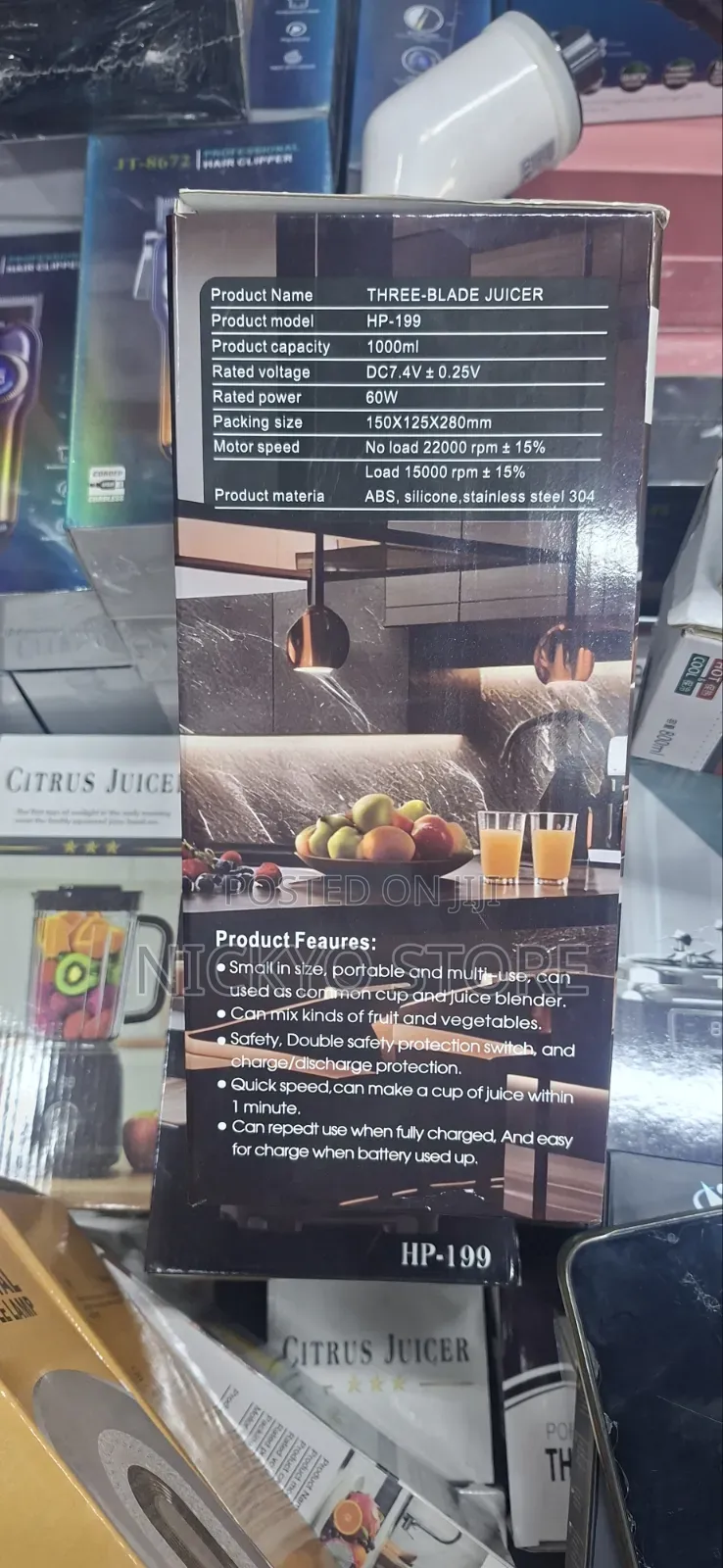 Rechargeable Three-Blade Juicer