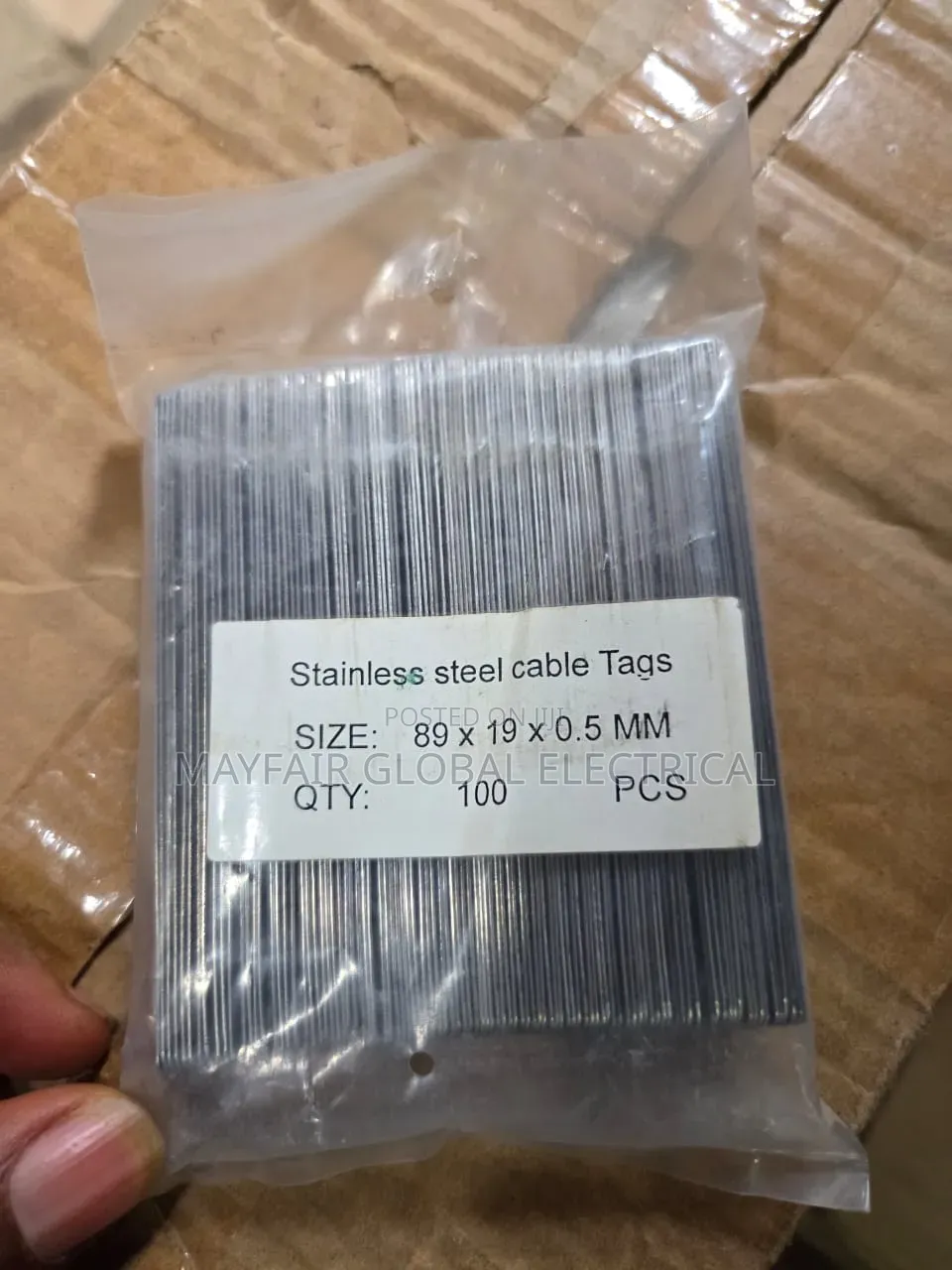 89 X 19 X 0.5mm Stainless Steel Cable Tags