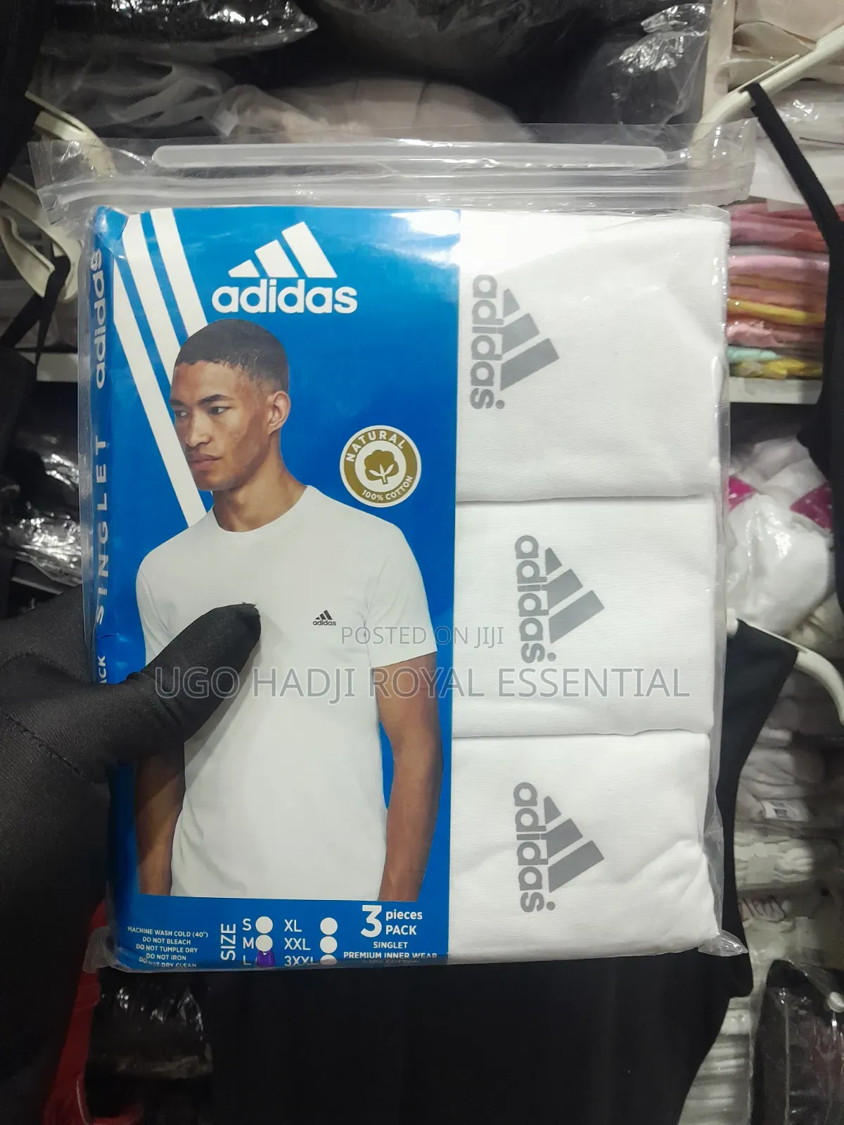 Original Adidas Men's Singlet–Premium 100% CottonInnerwear(3-in-1Pack)