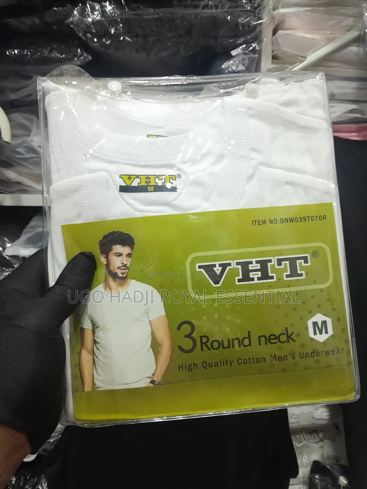 VHT High Quality 3-in-1 Men's White Round Neck Underwear Pack (Size M)
