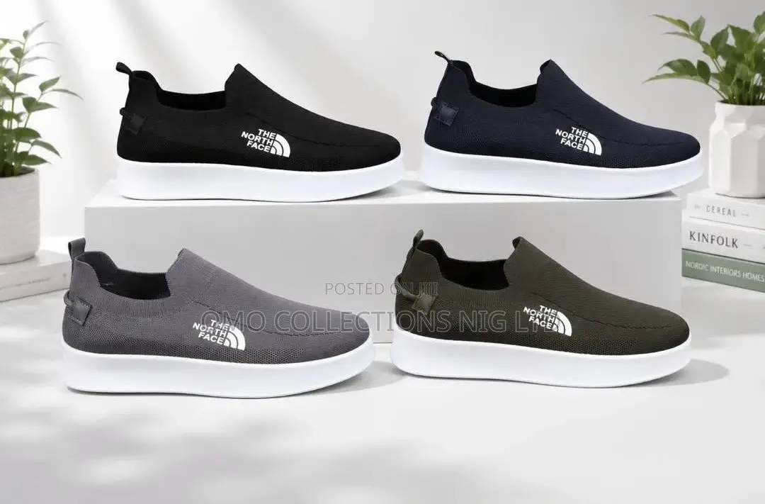 Premium Men’s Slip on Sneakers–Black, Navy, Grey and Olive-Fully Boxed