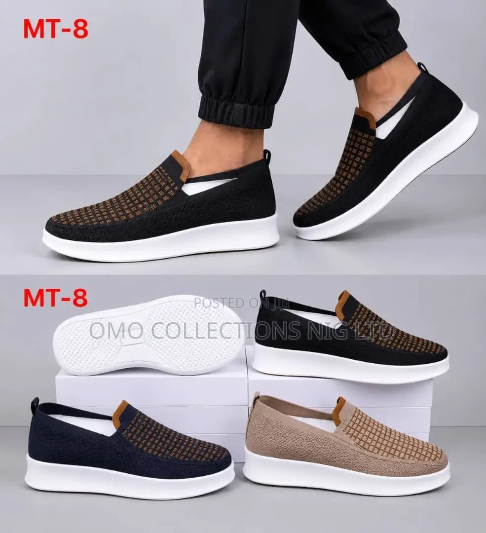 Premuim MT-8 Men’s Slip-on Sneakers – Black, Navy and Tan Stylish