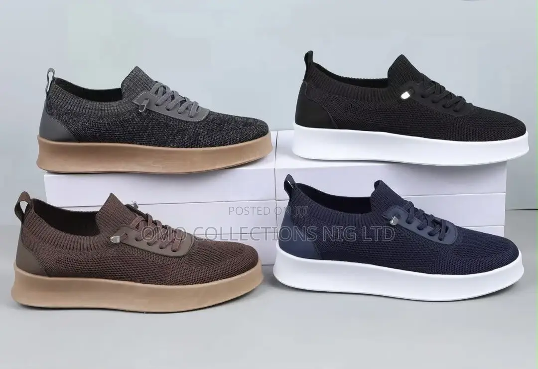 Premium Men’s Athletic Lace-Up Sneakers–Dark Grey, Black, Navy Brown