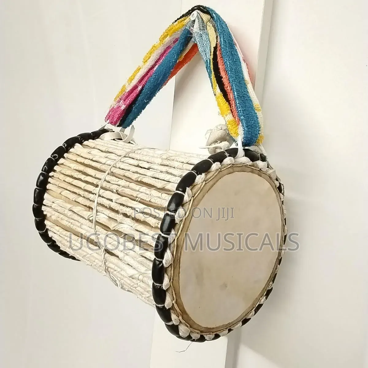 Handcrafted Traditional West African Talking Drum With Beater Strap