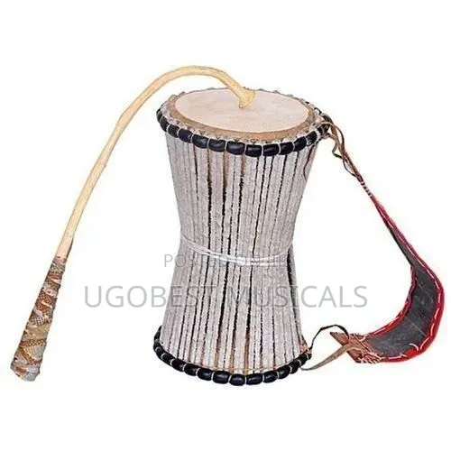 Handcrafted Traditional West African Talking Drum With Beater Strap