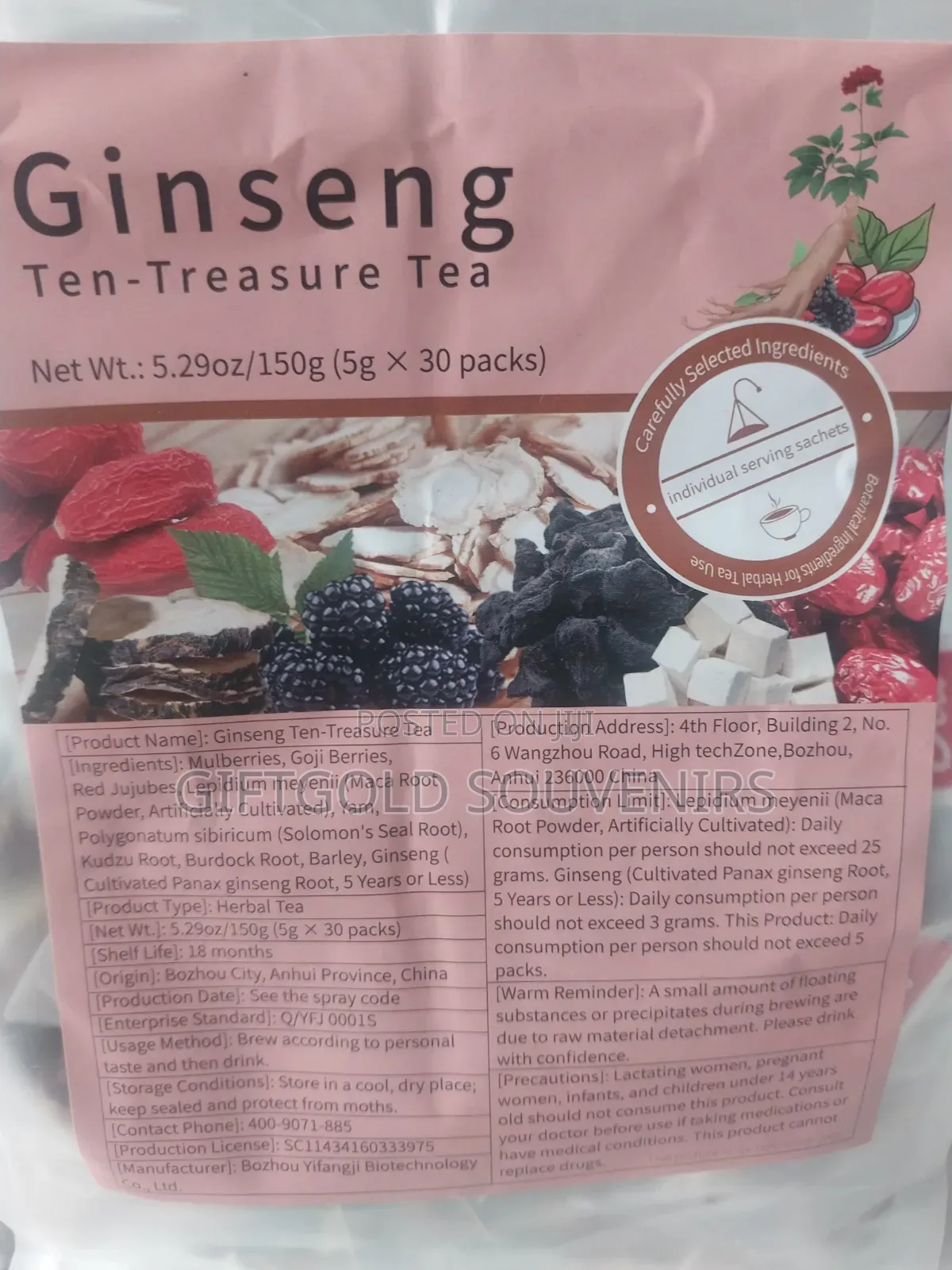 Ginseng Ten-- Treasure Tea, 30 Pack