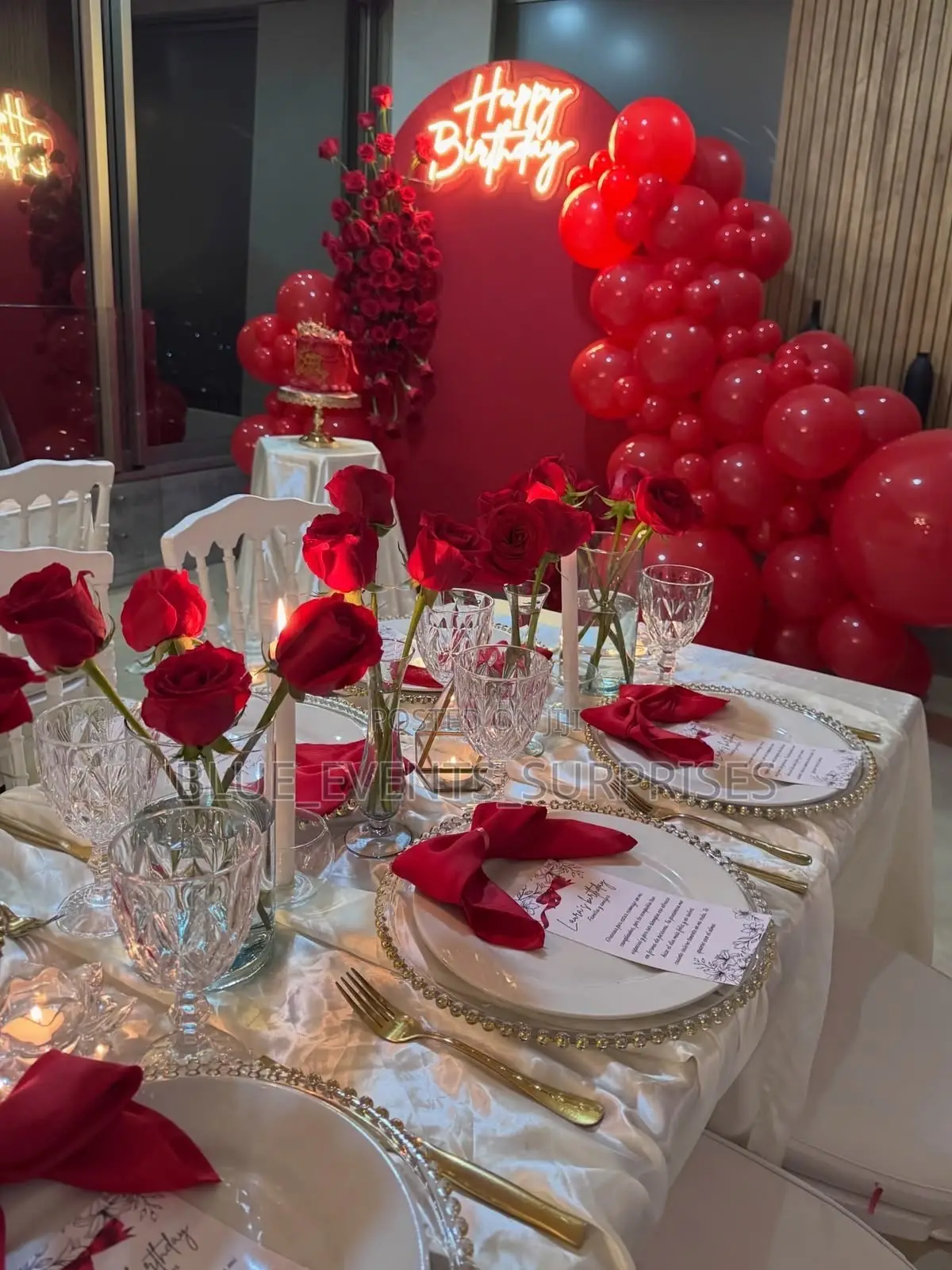 Birthday Balloon Decoration Table Setting