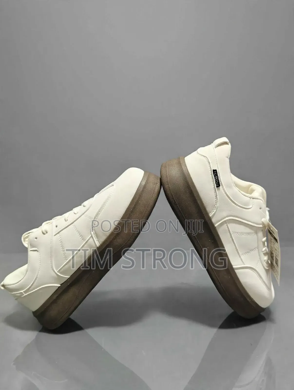 CREAM Sneakers With Brown Premiun Balance Sole Trendy - Unisex