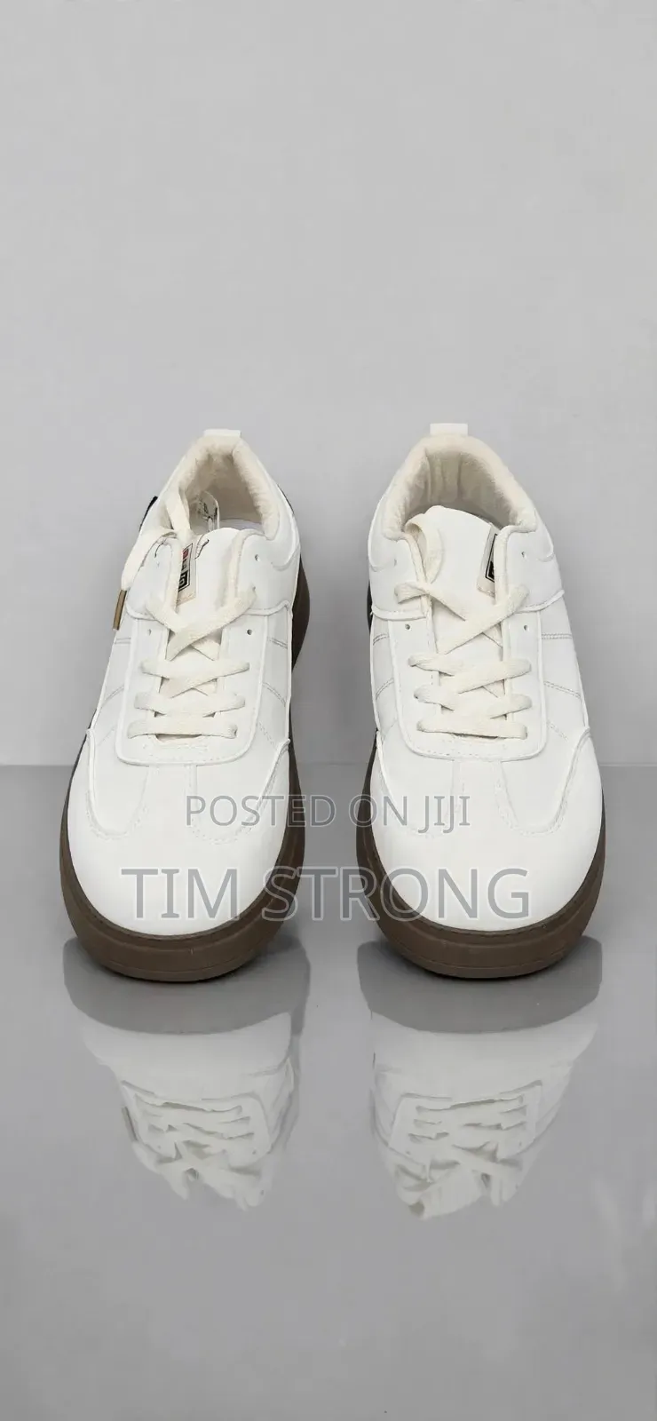 CREAM Sneakers With Brown Premiun Balance Sole Trendy - Unisex