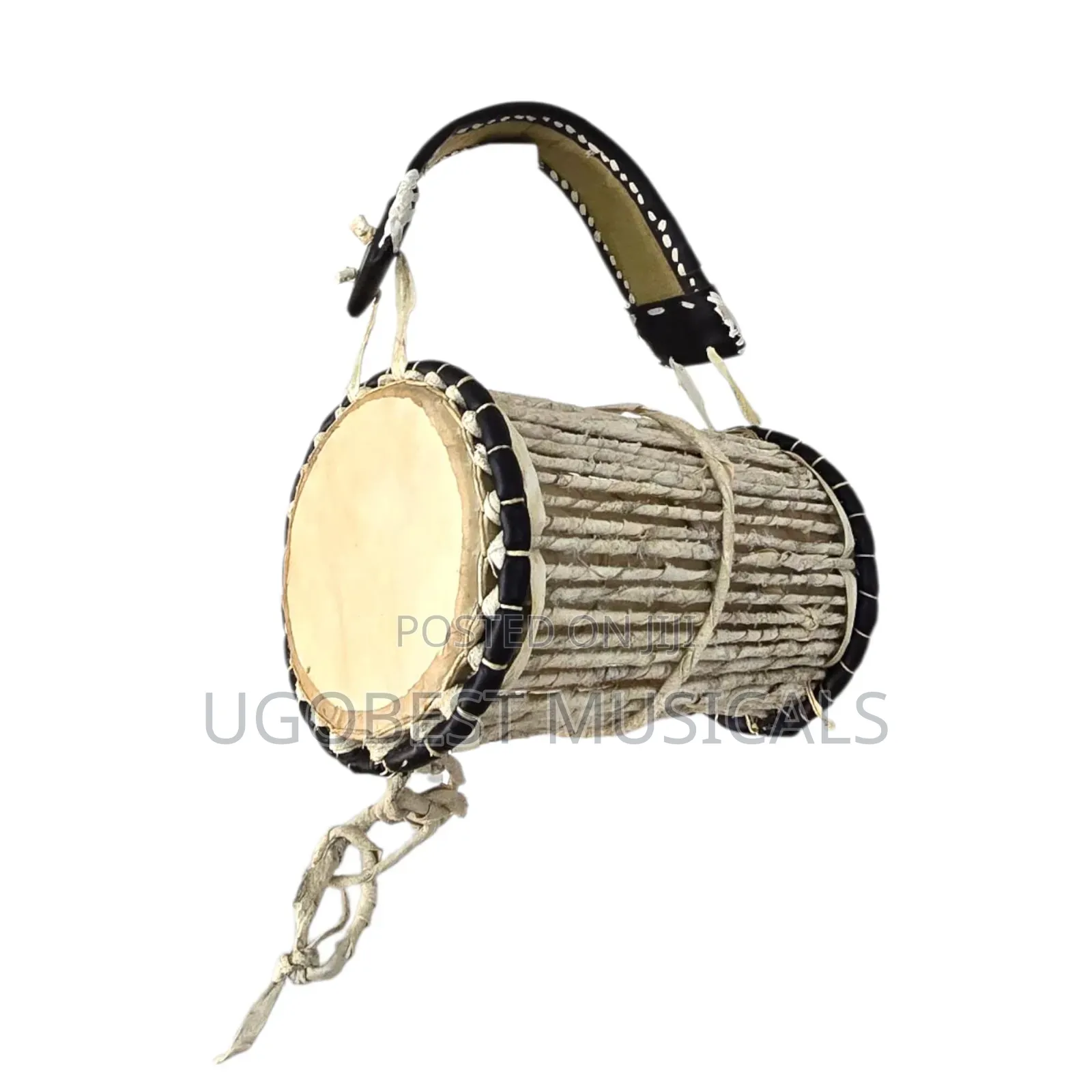 Handcrafted Traditional West African Talking Drum With Beater Strap