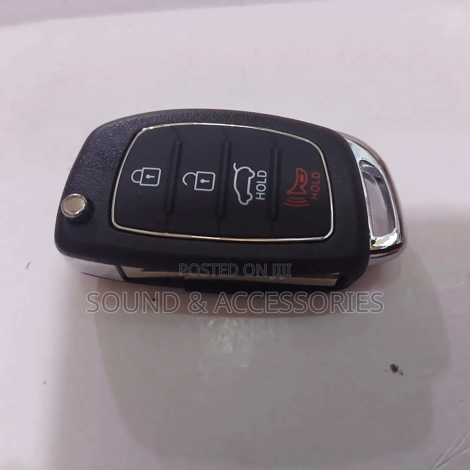 HYUNDAI 4 BUTTON Flip Key Fob Case for Santa Fe Sonata Tucson Elantra