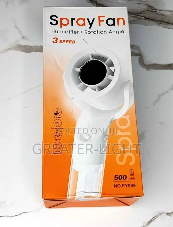 Premium FY099 Rechargeable Spray Fan With Cooling Mist - Brand New