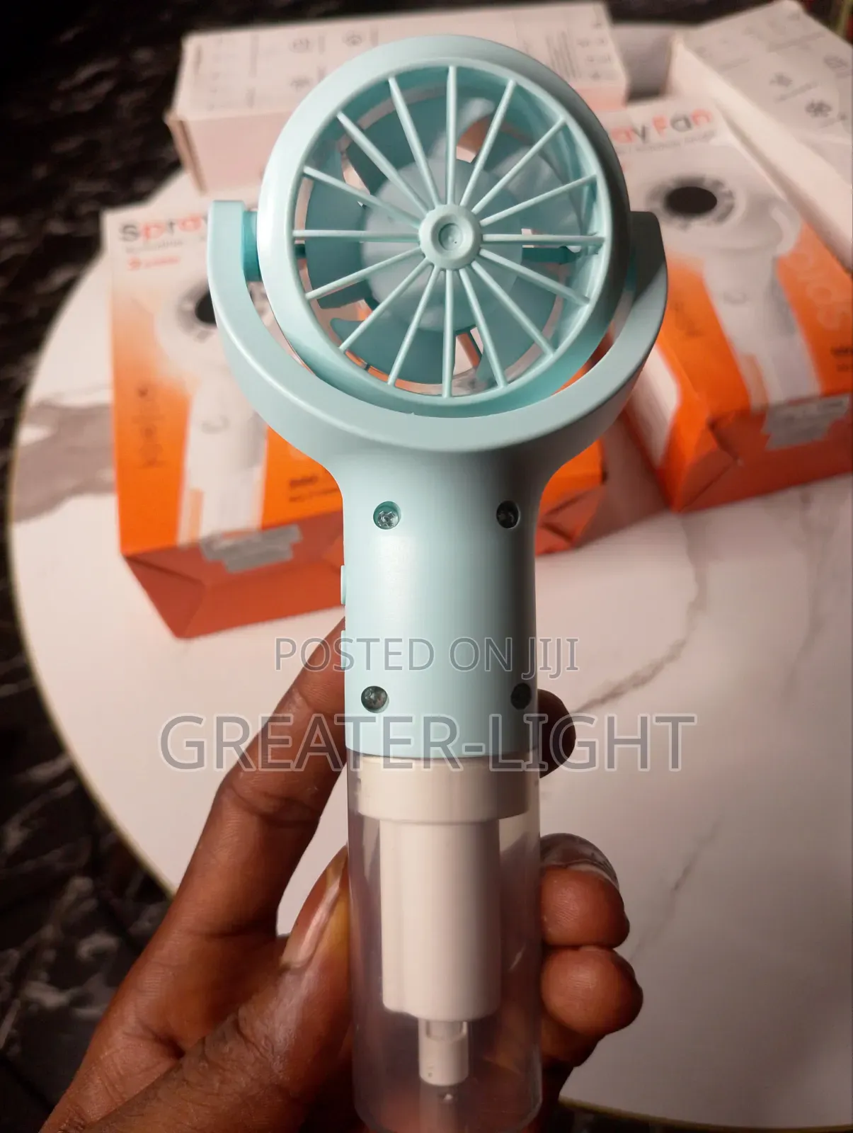 Premium FY099 Rechargeable Spray Fan With Cooling Mist - Brand New