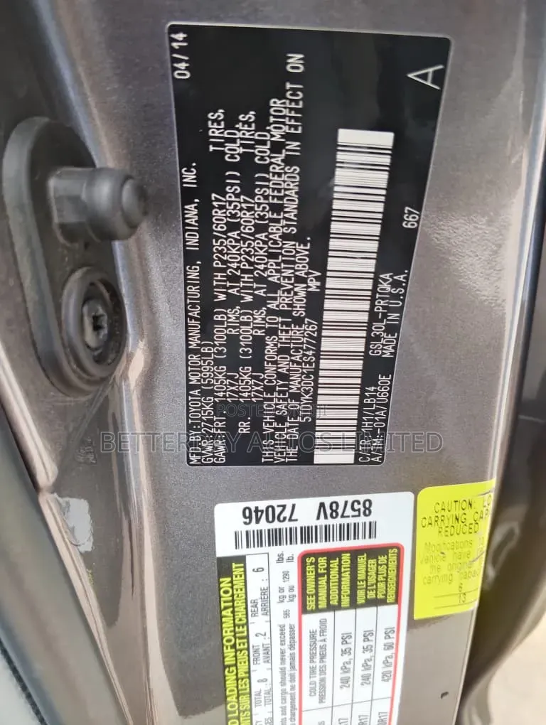 Toyota Sienna 2014 Gray