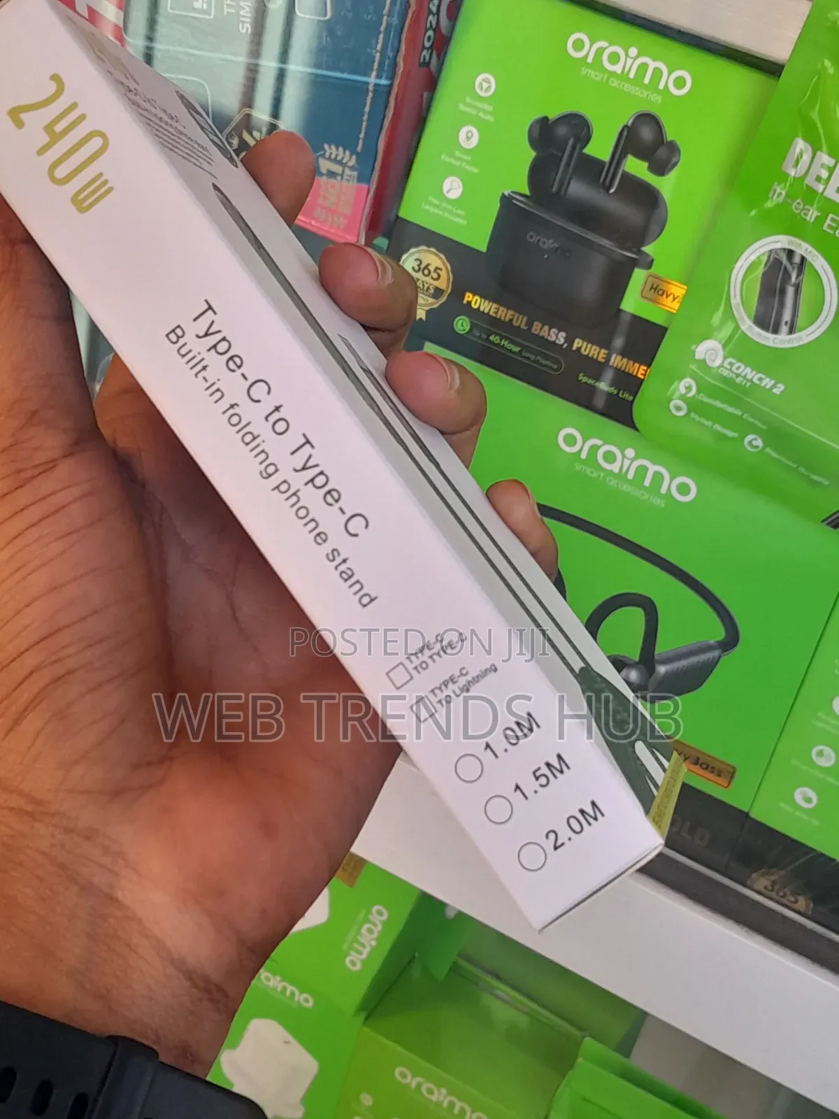 Ultra Fast 240W Type-C to Type-C Data Cable With Built-in Phone Stand