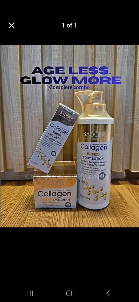 SADOER Collagen 3-in-1 Skincare Set – Serum, Cream Body Lotion