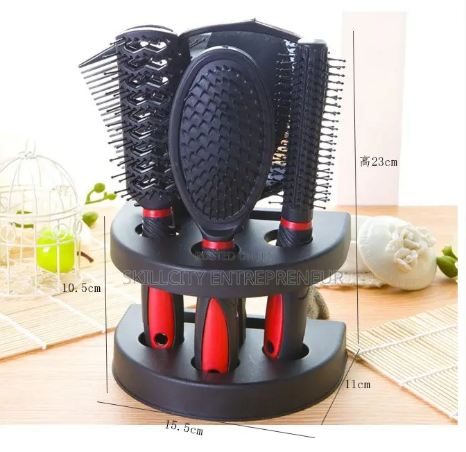 All-in-One Hair Styling Brush Set With Organizer Stand