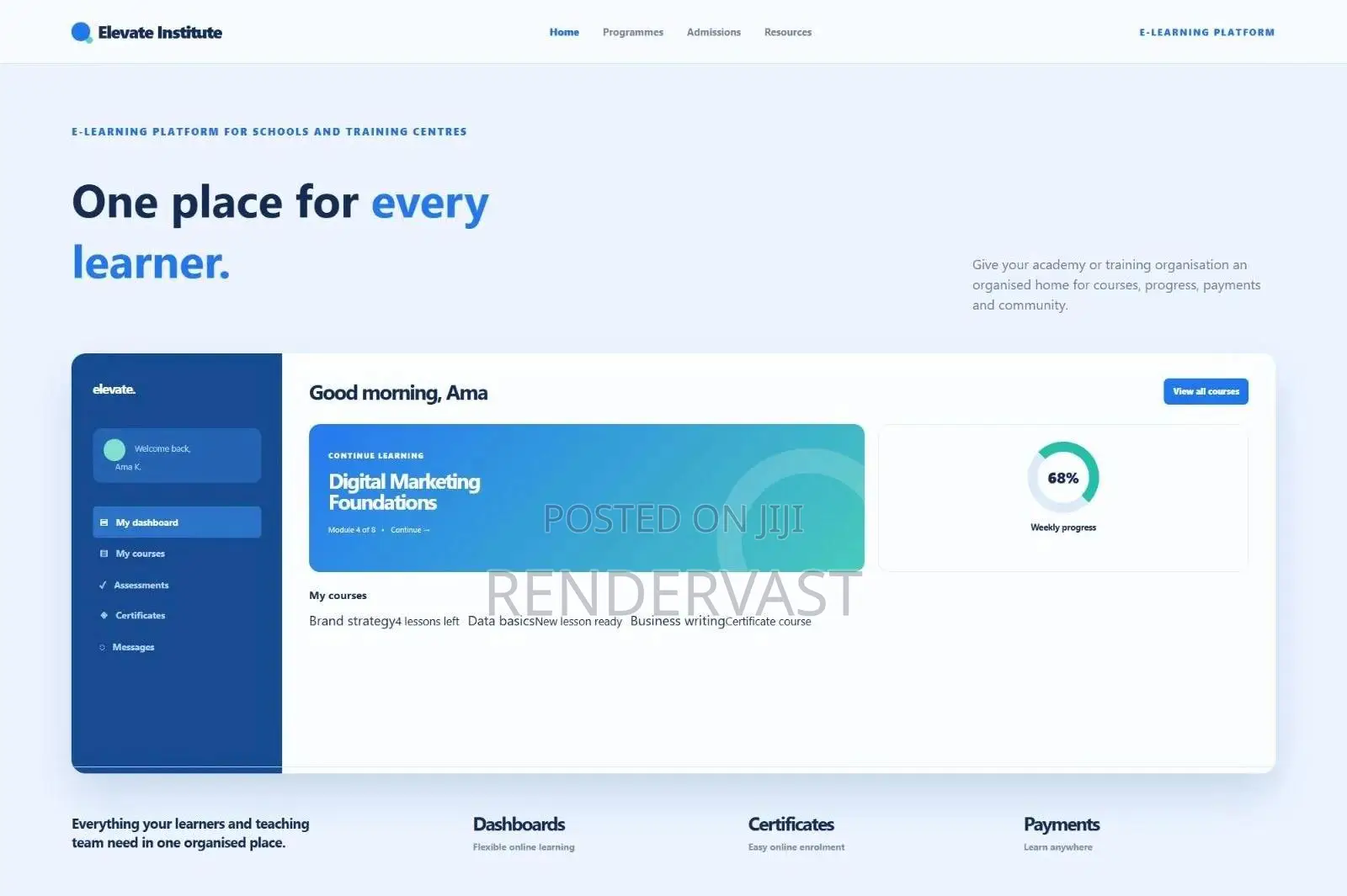 School Website E-Learning Platform Development
