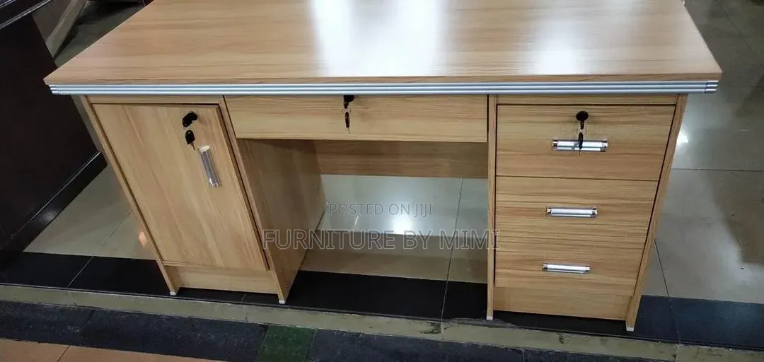 Premium 1.2m Wooden Teacher Office Desk With Keys - Secure Durable