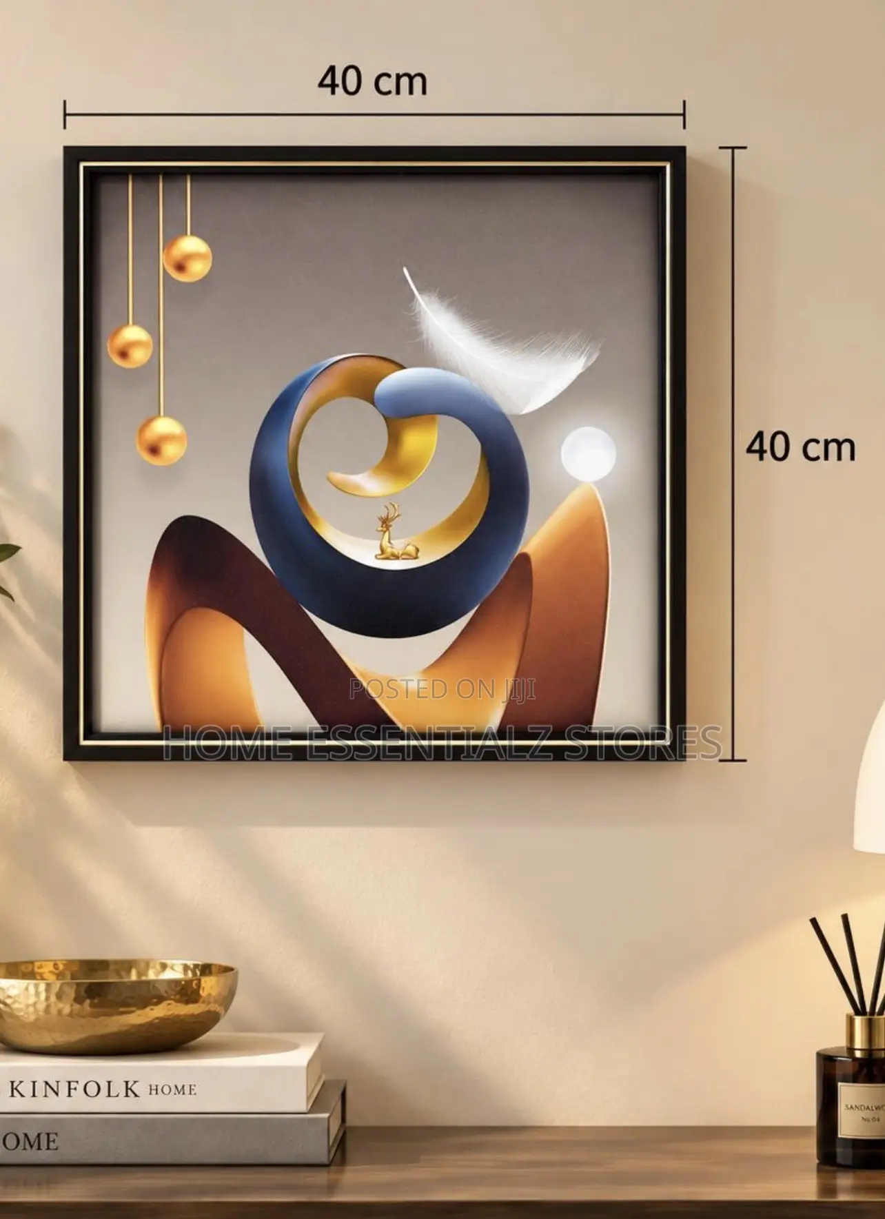 Luxury Framed Wall Art Set - Modern Canvas Wall Decor With Gold Frame