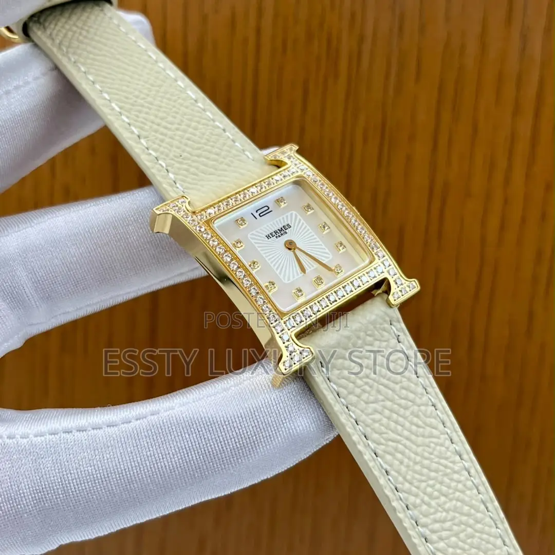 Automatic Hermes Female Stone Head Leather Watch