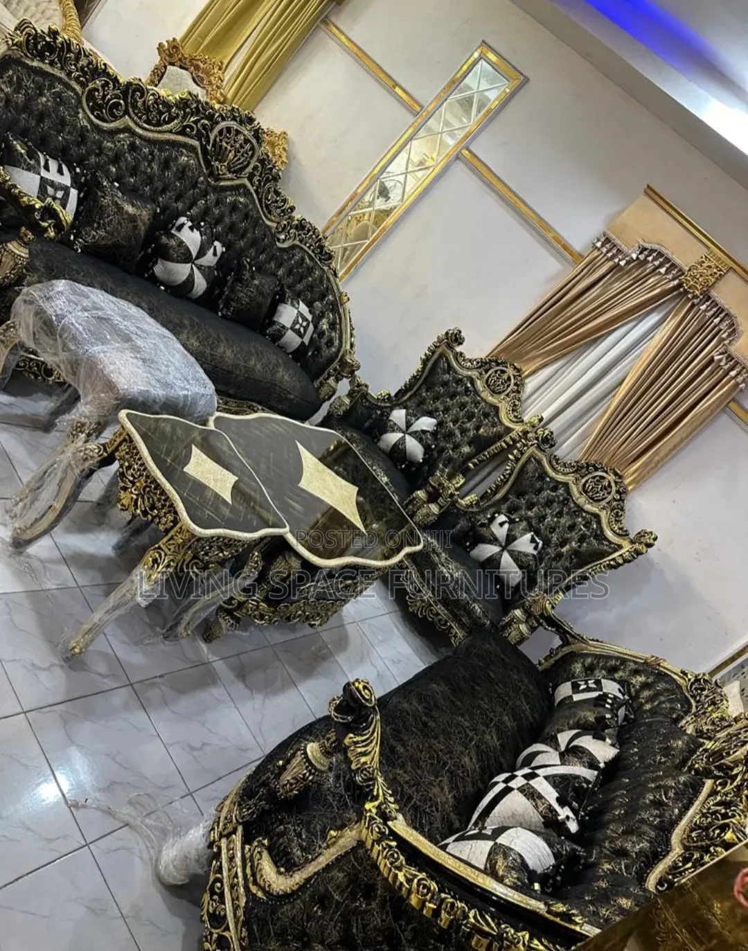 Egyptian Royal Sofa Chairs by 10seaters With Center Table Full Set